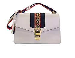 Sylvie Shoulder Bag S, Leather, White, 421882, DB, 2*
